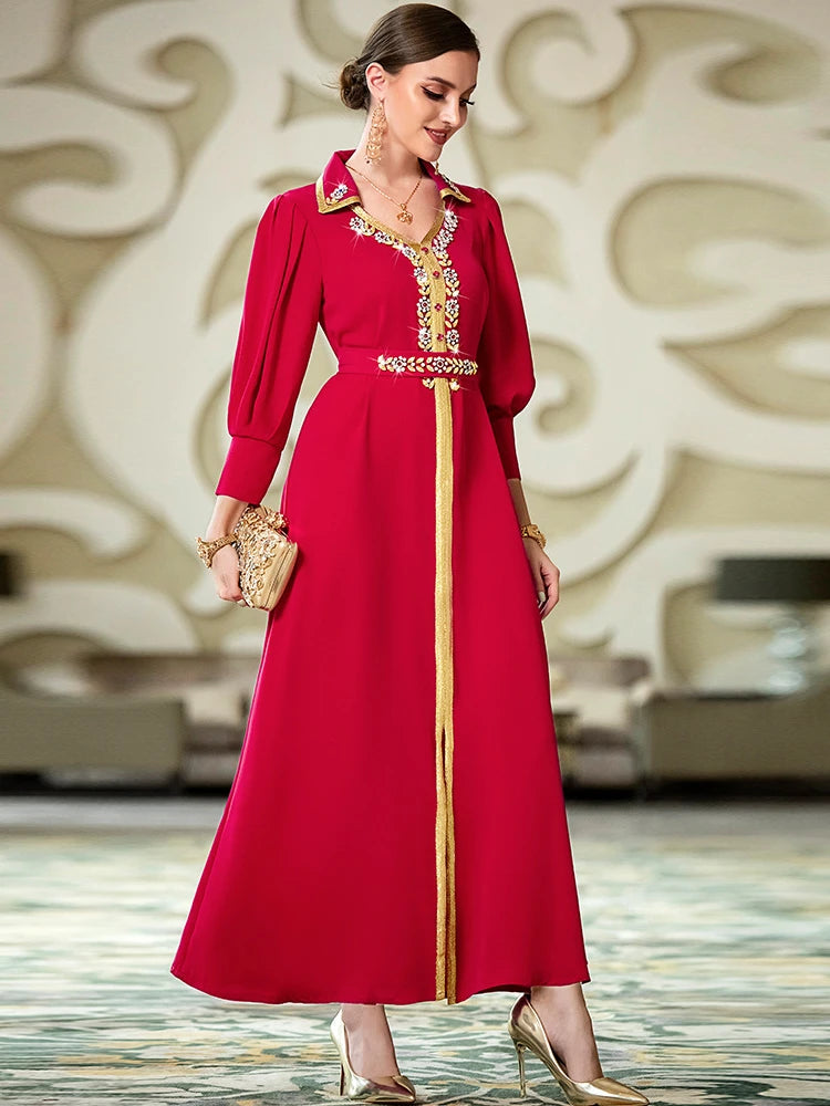 Caftan Marocain Rouge de Luxe - Mode Caftan