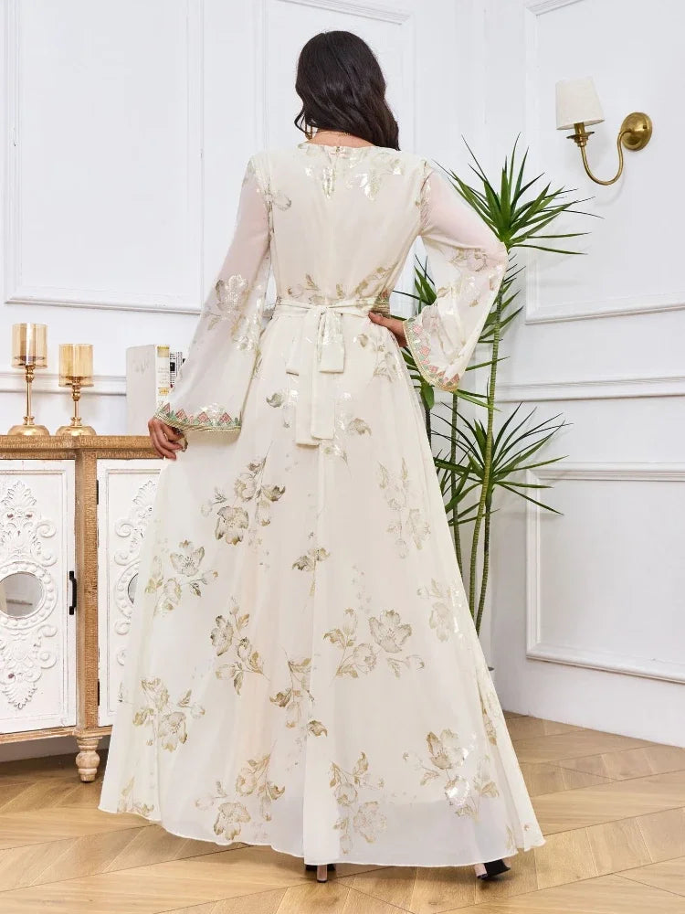 Caftan Blanc Doré - Mode Caftan