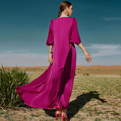 Caftan Fushia et Doré - Mode Caftan