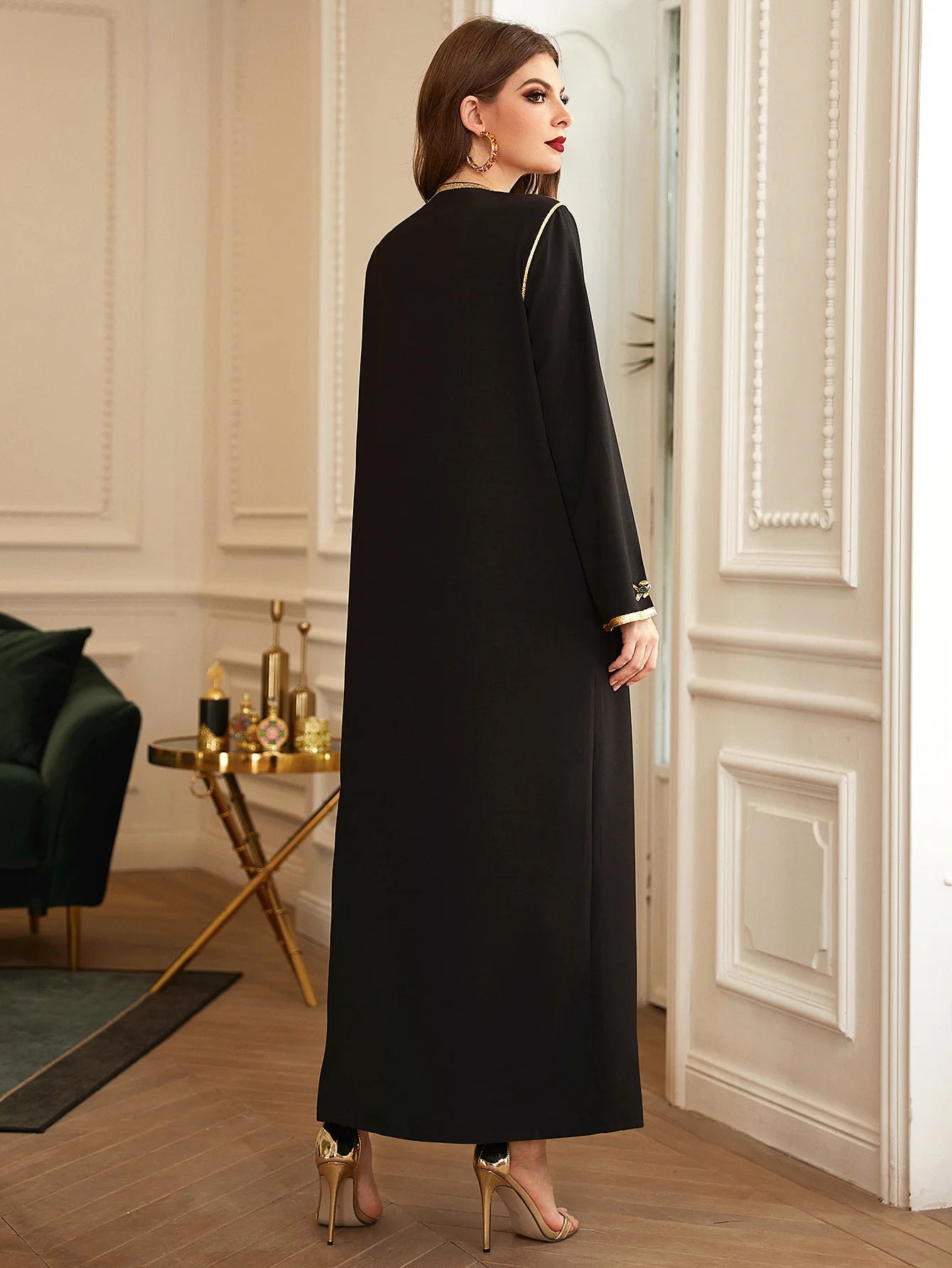 Caftan Moderne Noire et Doré - Mode Caftan