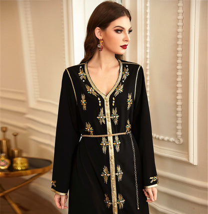 Broderie Caftan Noir Moderne - Mode Caftan