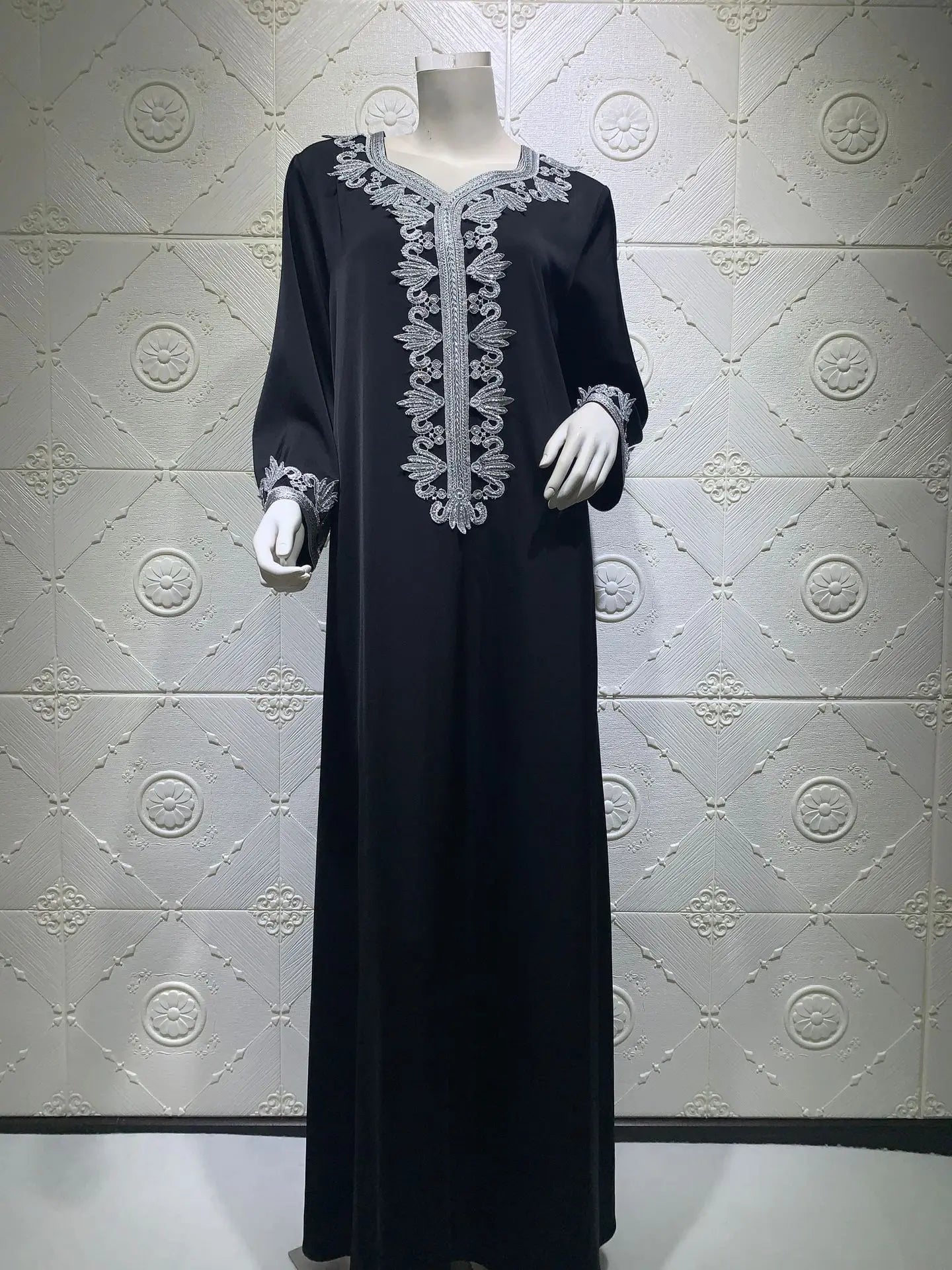 Caftan Argenté Noir - Mode Caftan