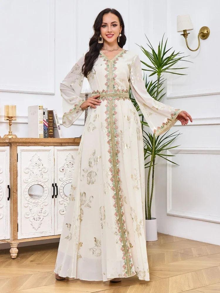 Caftan Blanc Or - Mode Caftan