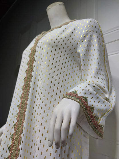 Caftan Blanc et Doré