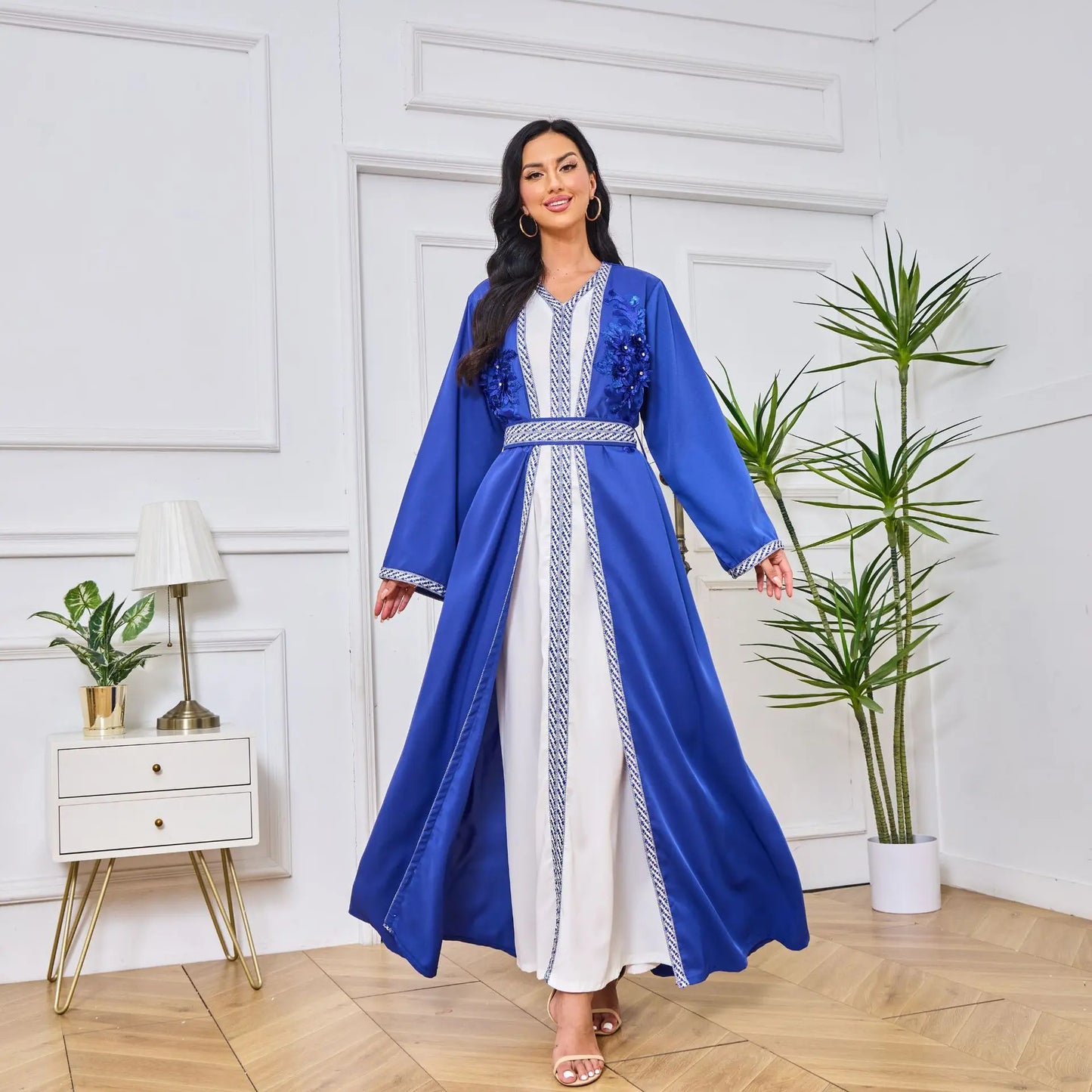 Caftan Bleu et blanc