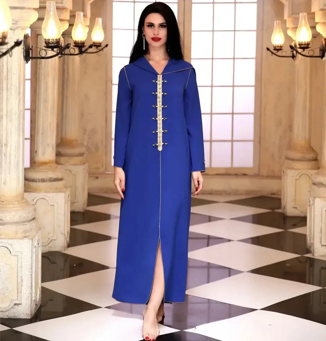 Caftan Bleu Roi Simple