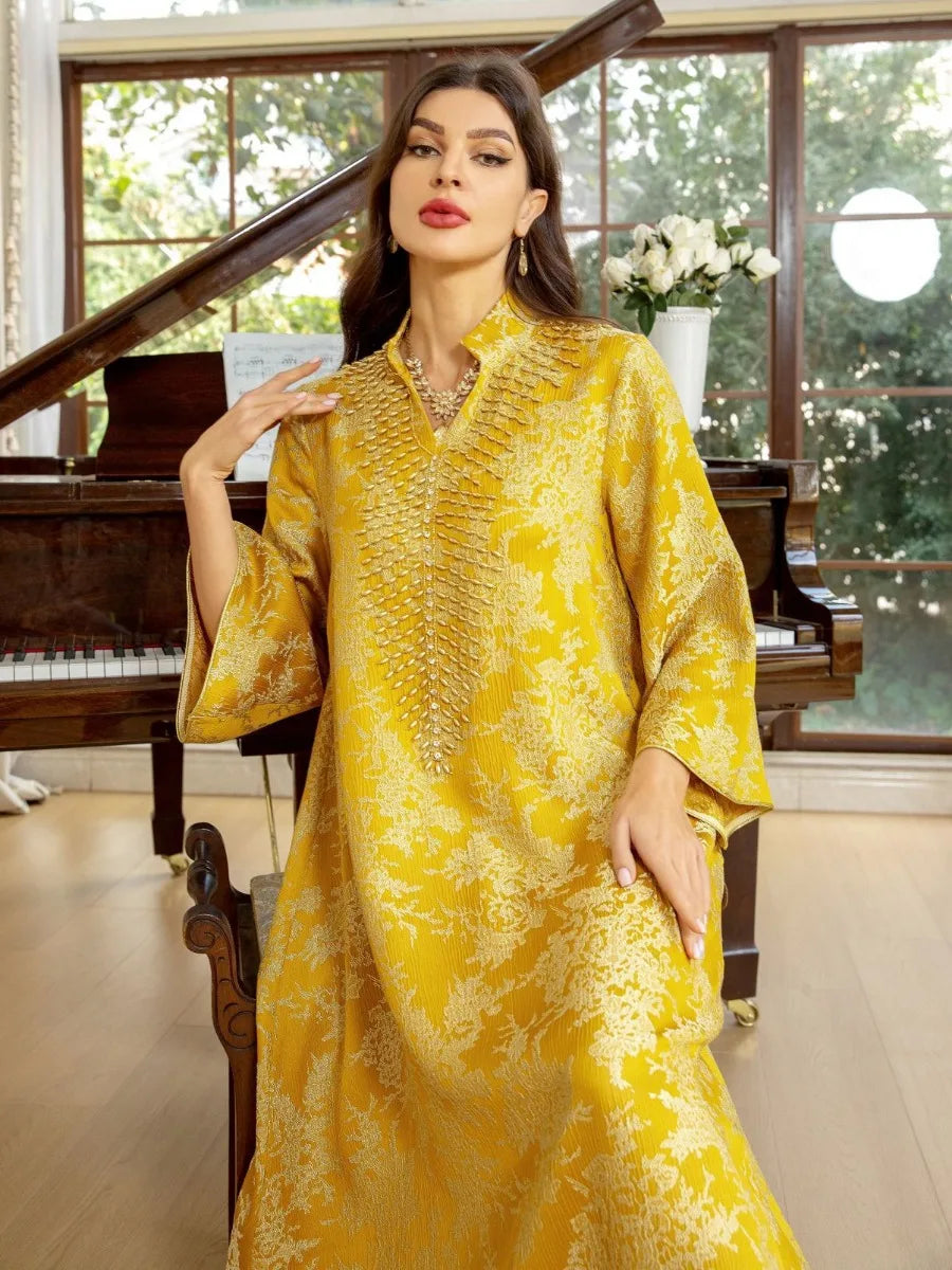 Caftan Brodé Jaune - Mode Caftan