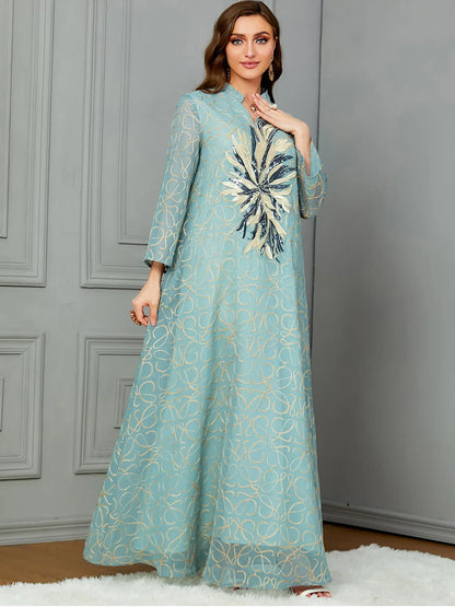 Caftan Femme Bleu