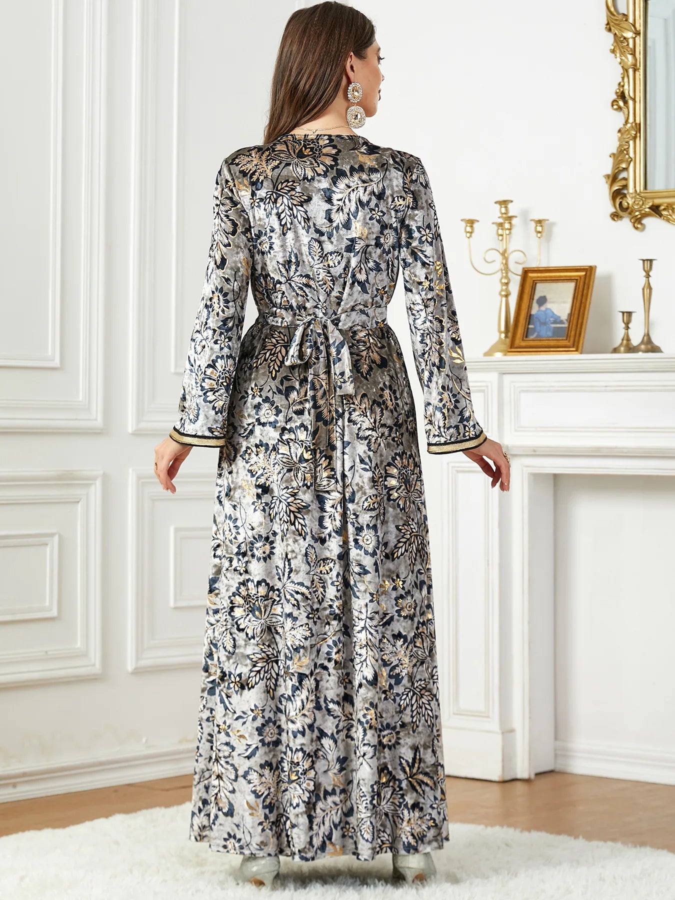 Caftan Jacquard Gris