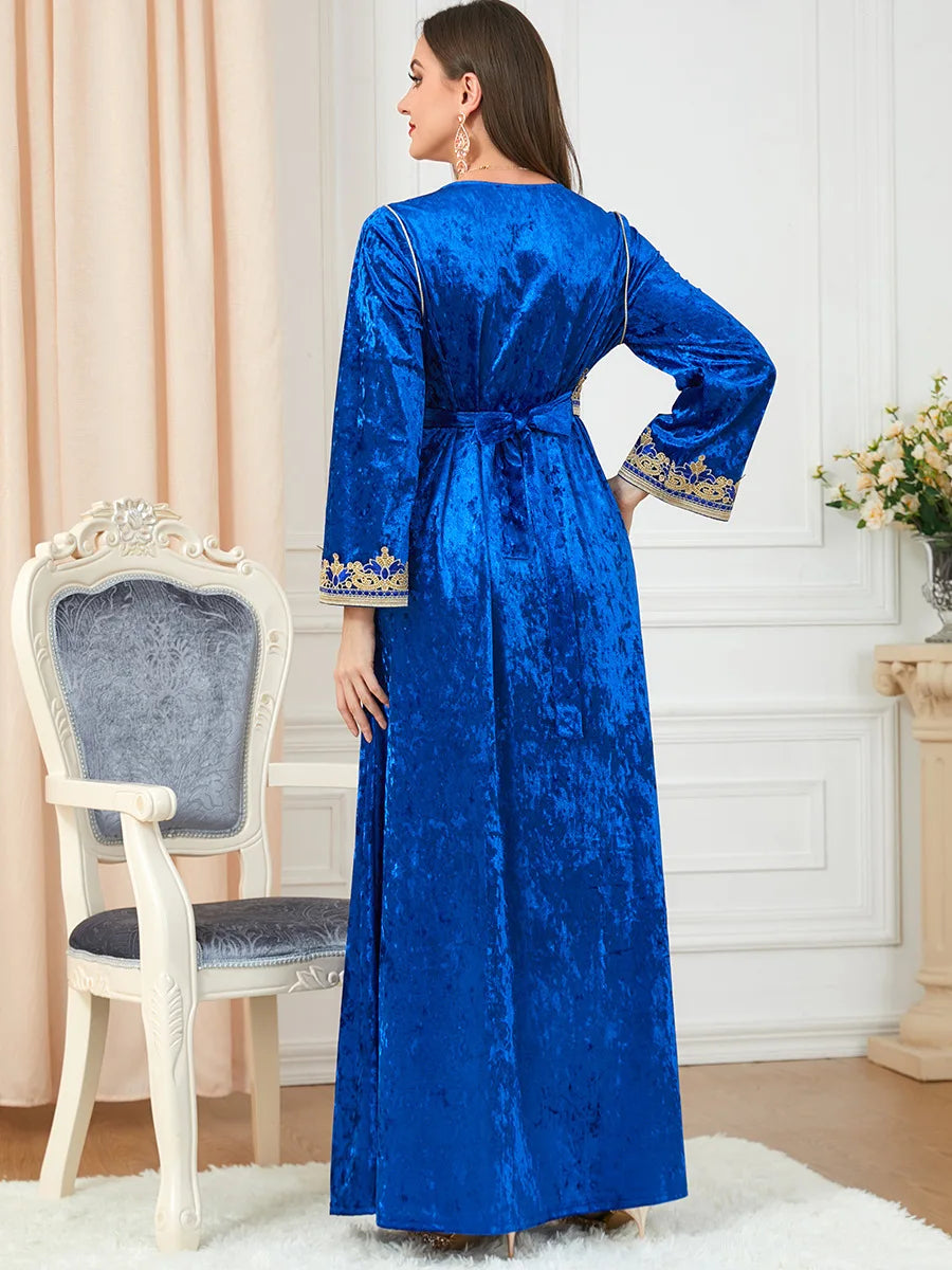 Caftan de luxe bleu