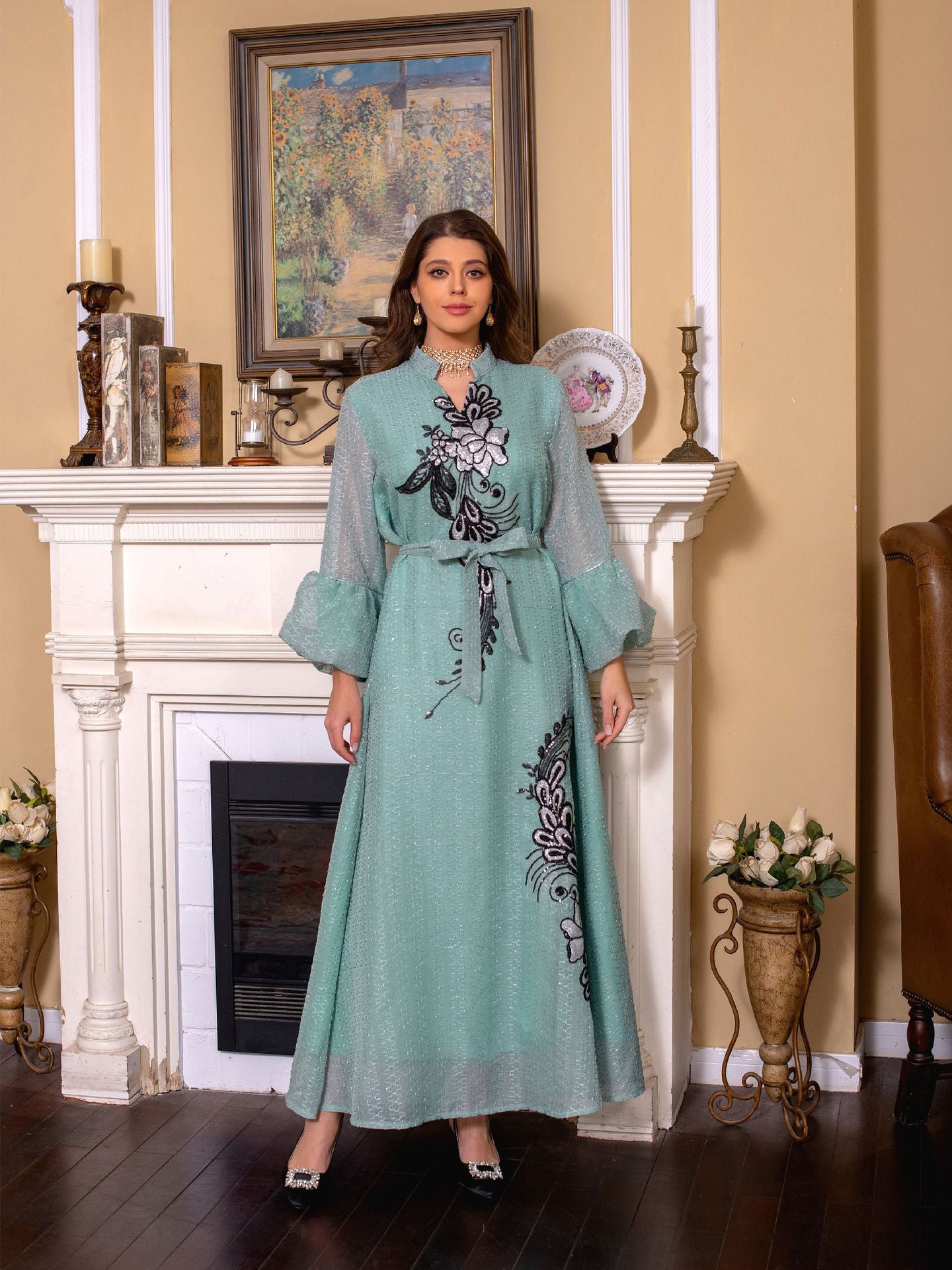 Caftan Marocain Bleu Clair -  Mode Caftan 