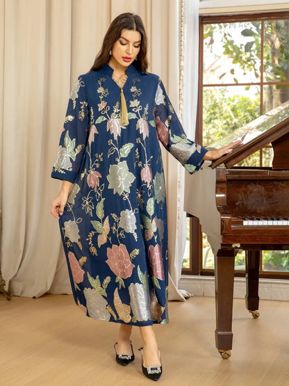 Caftan Marocain Bleu Marine - Mode Caftan