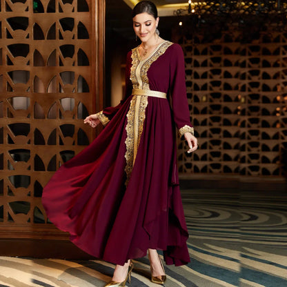 Caftan Marocain Bordeaux - Mode Caftan