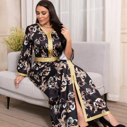 Caftan Marocain Noir et Or - Mode Caftan