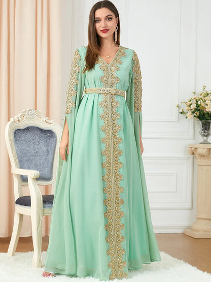 Caftan Marocain Moderne Vert