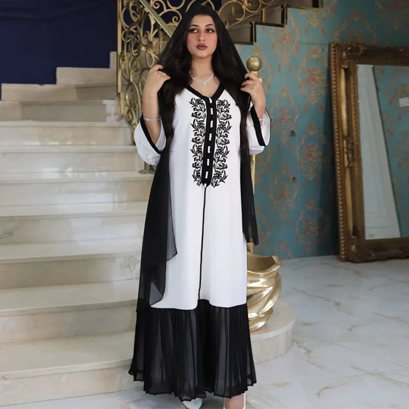 Caftan Marocain Noir et Blanc - Mode Caftan