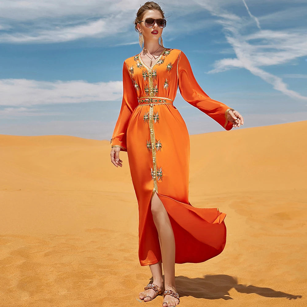 Caftan Orange Marocain - Mode Caftan