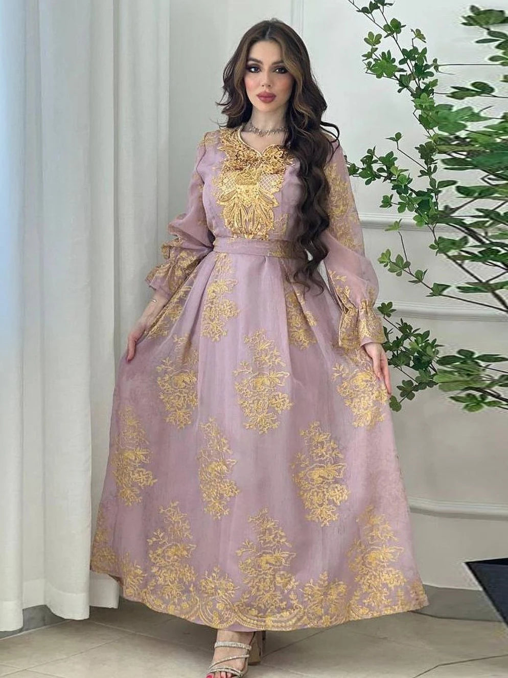 Caftan Marocain Rose Poudré - Mode Caftan