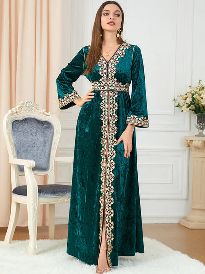 Caftan Marocain Vert Émeraude