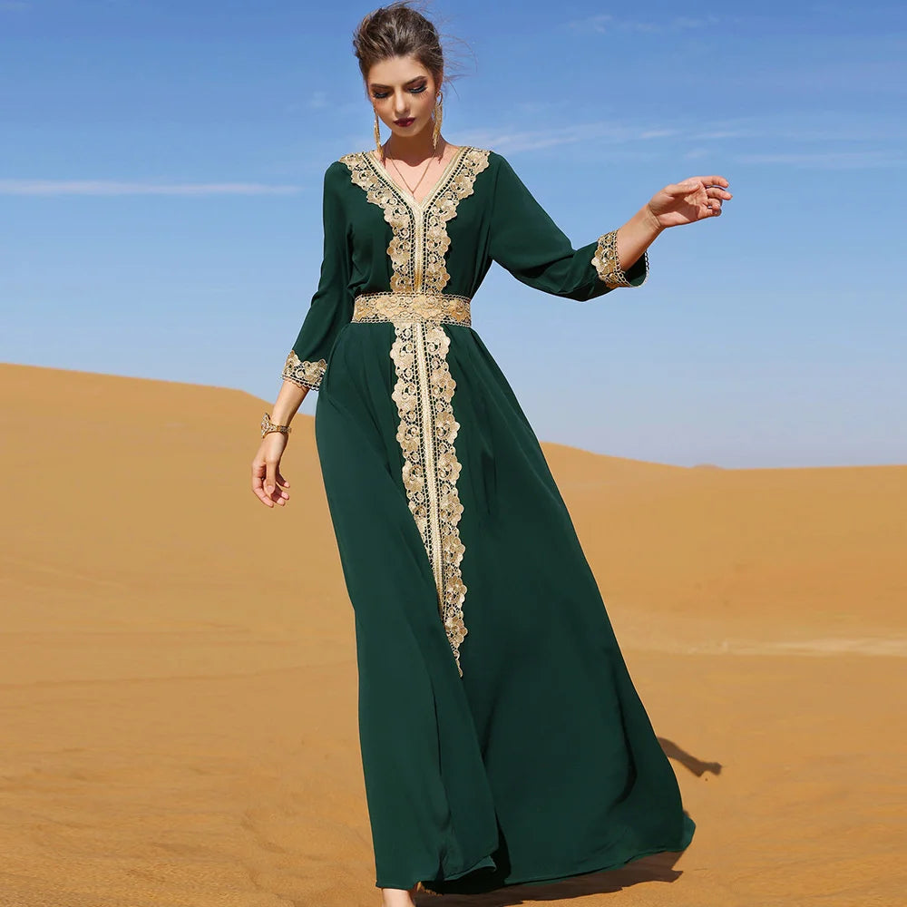 Caftan Marocain Vert Royal