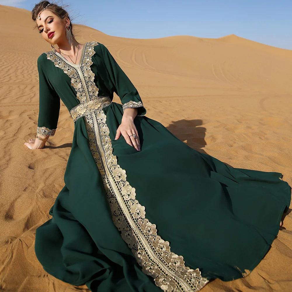 Caftan vert royal simple best sale