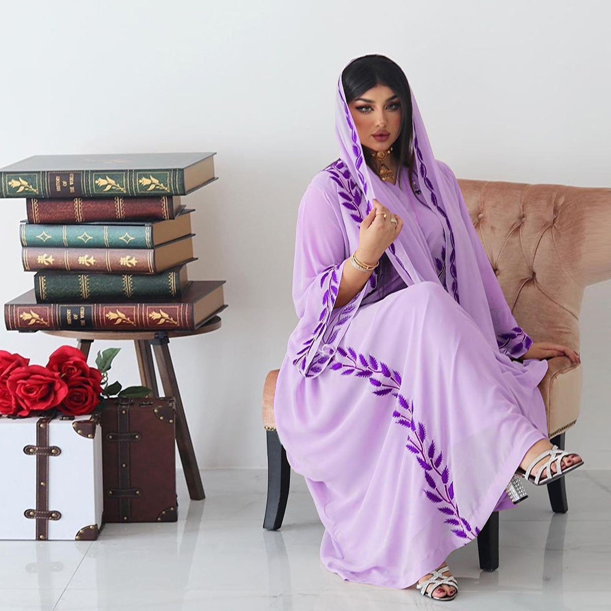 Caftan Marocain Violet Pastel - Mode Caftan