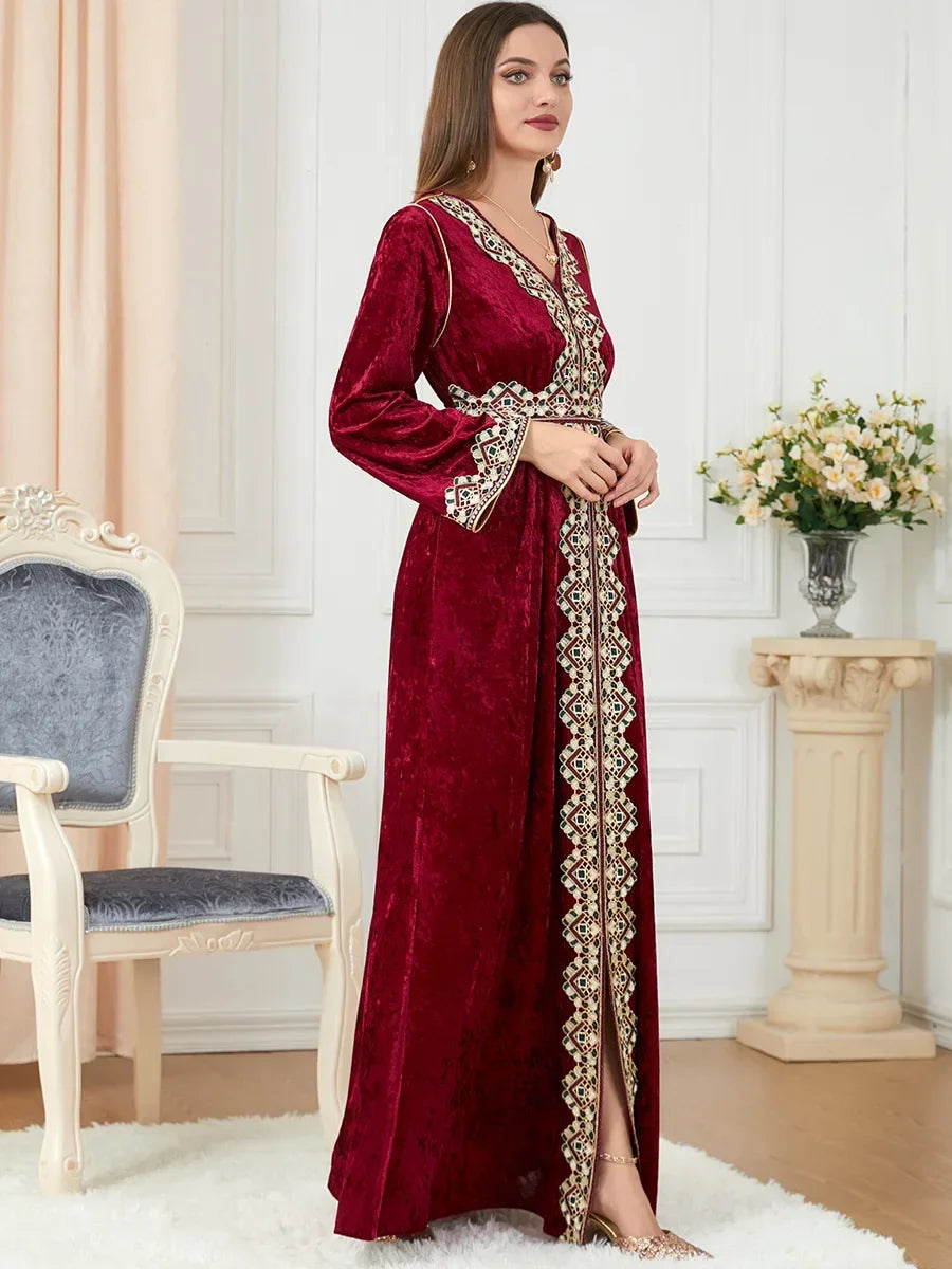 Caftan Moderne Bordeaux