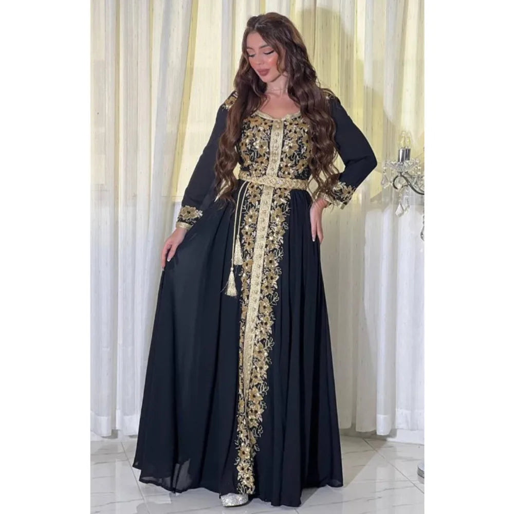 Caftan Moderne Noir de Luxe