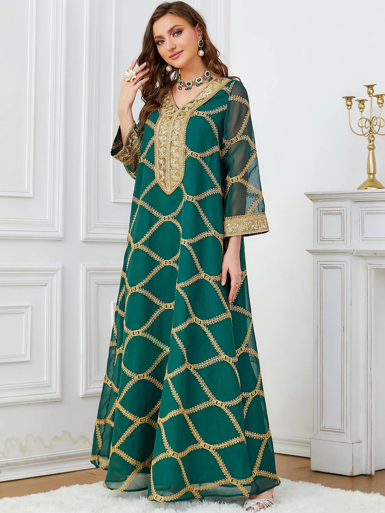 Caftan Moderne Vert Royal - Mode Caftan