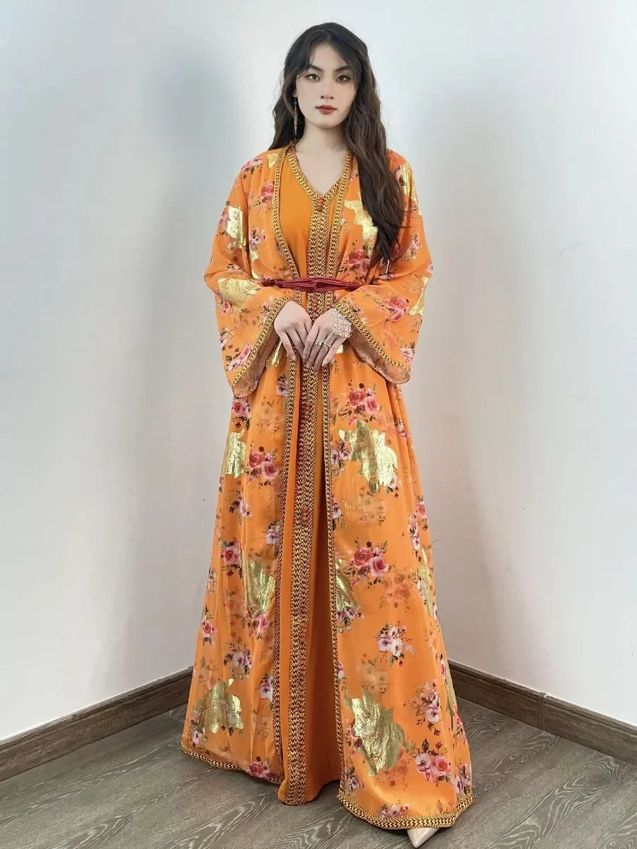 Caftan Orange Doré - Mode Caftan