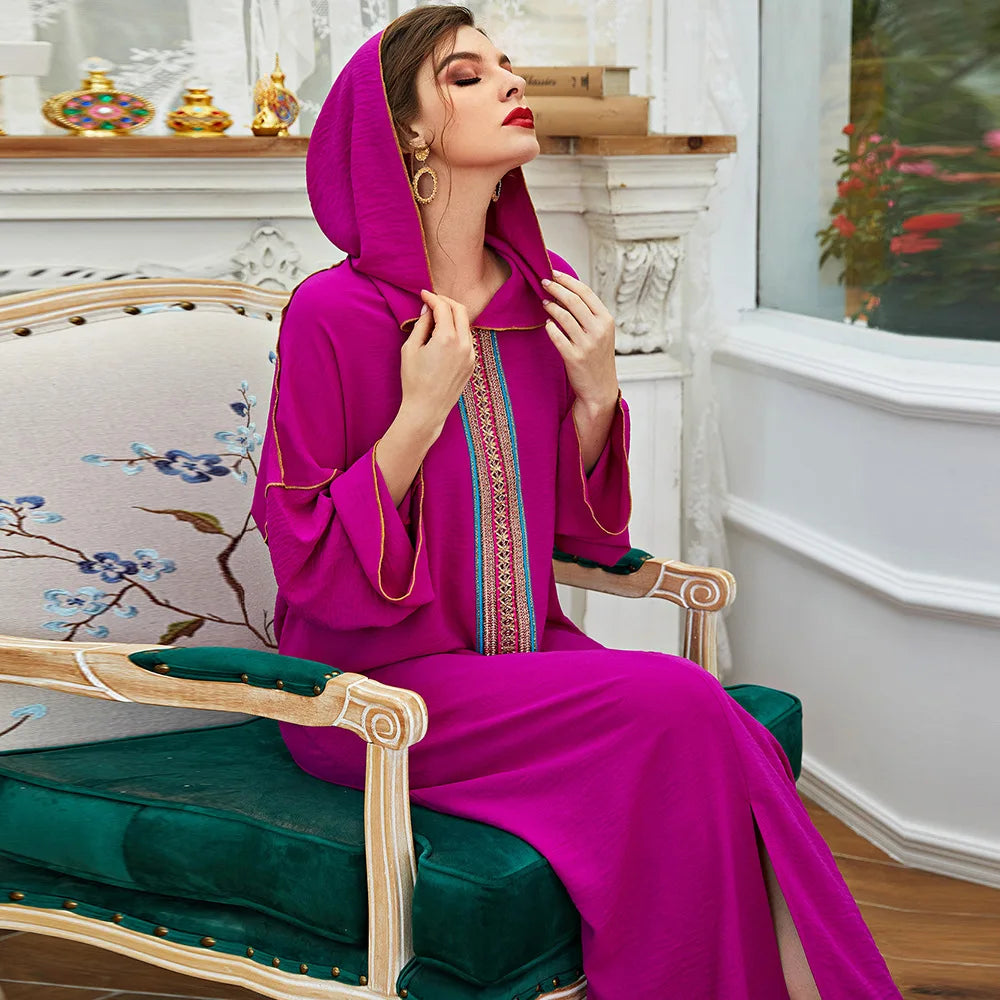 Caftan Rose Capuche - Mode Caftan