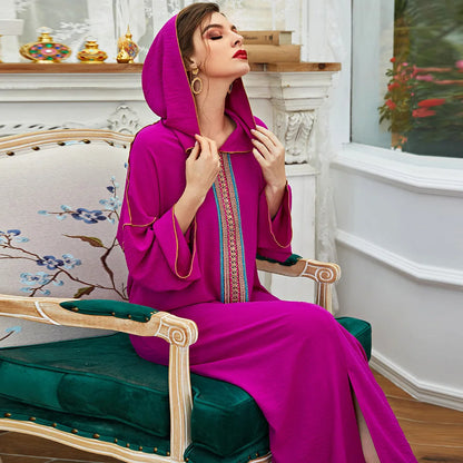 Caftan Rose Capuche - Mode Caftan