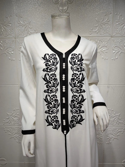 Caftan Marocain Noir et Blanc