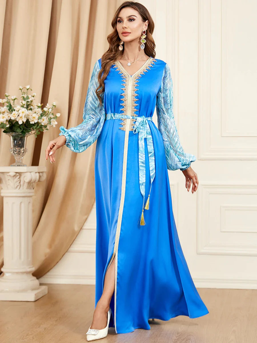 Caftan Simple Bleu 