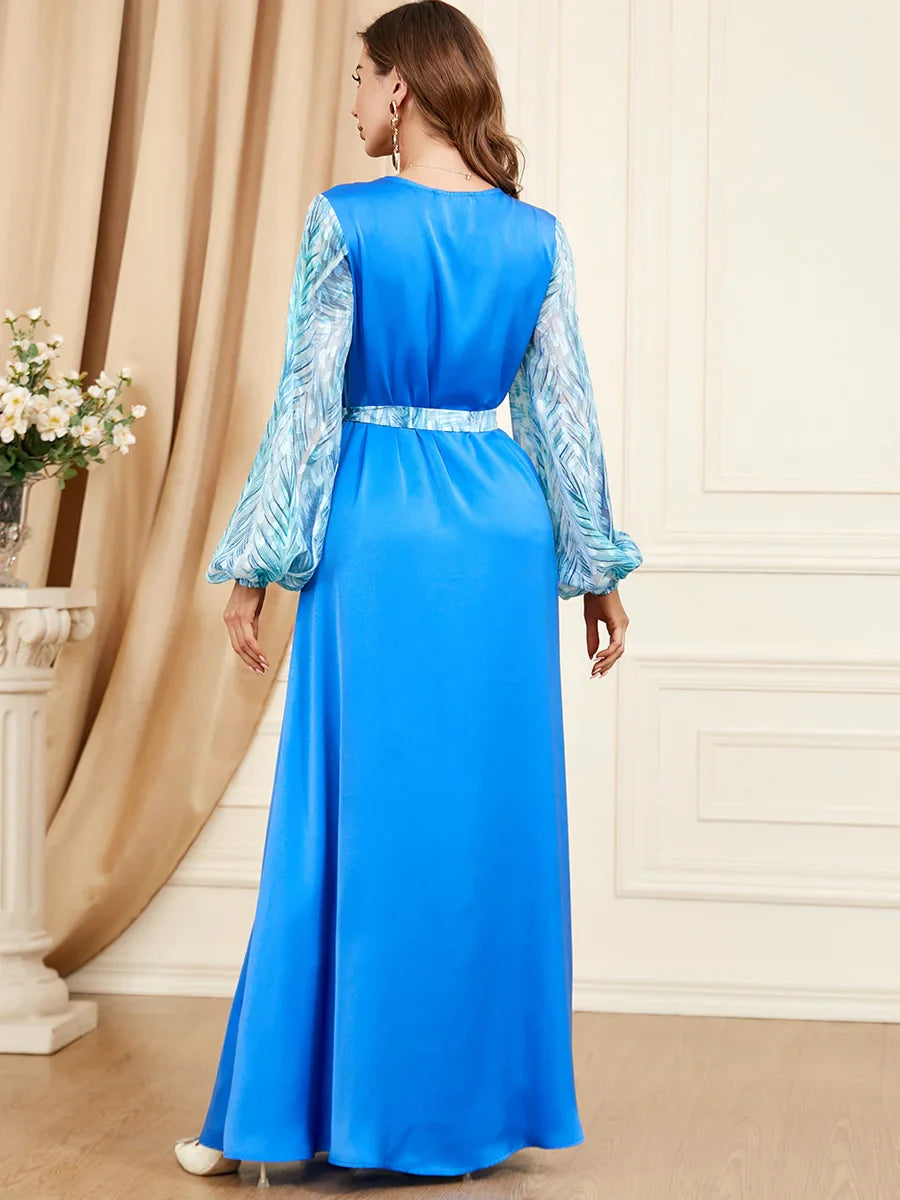 Caftan Simple Bleu Dos