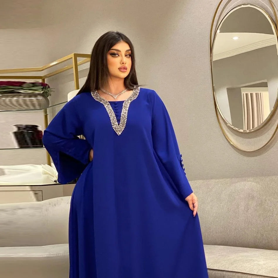 Caftan Simple Bleu Roi - Mode Caftan