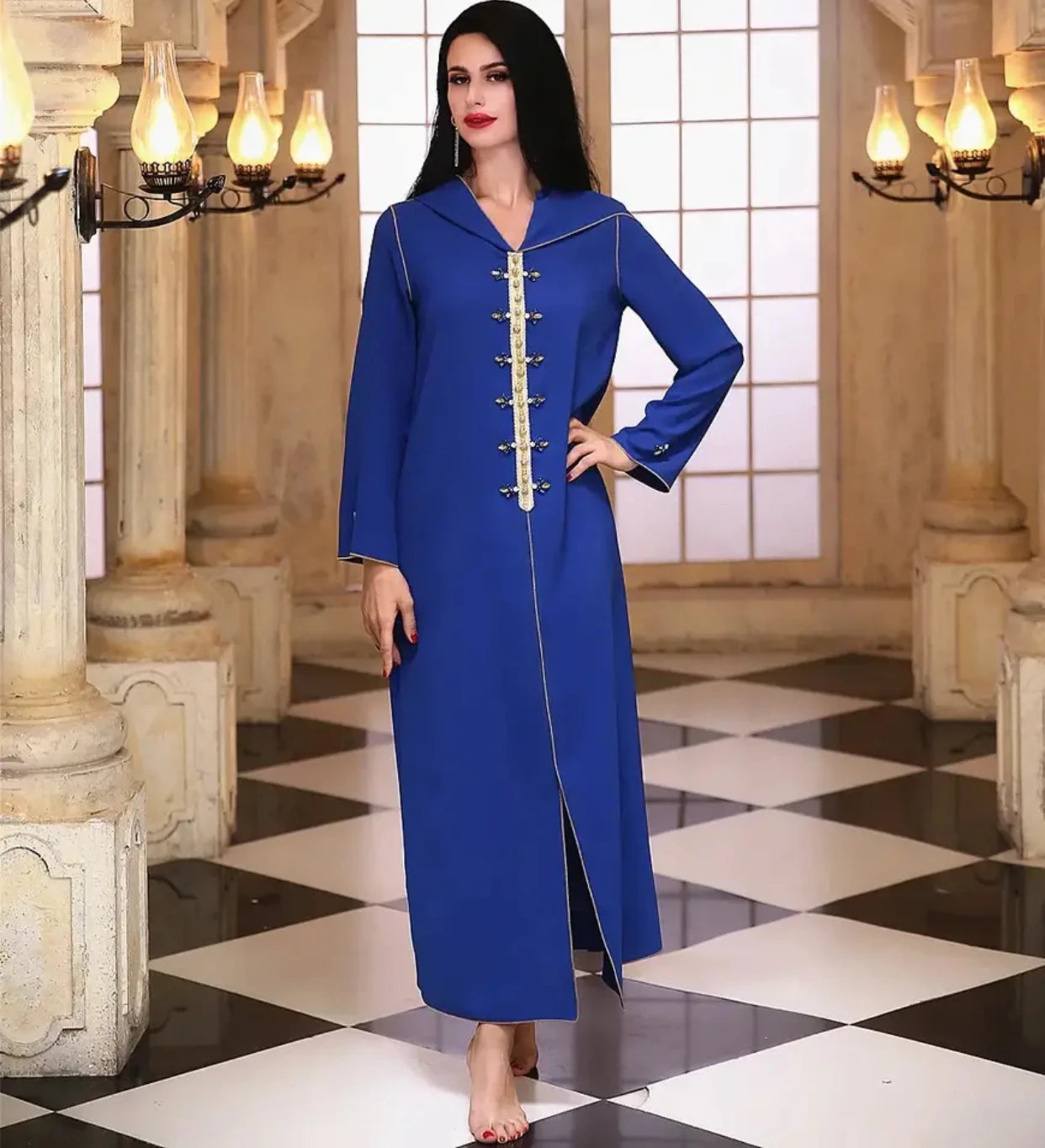 Caftan Velours Bleu Nuit