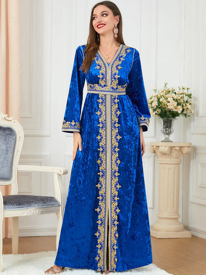 Caftan Velours Bleu