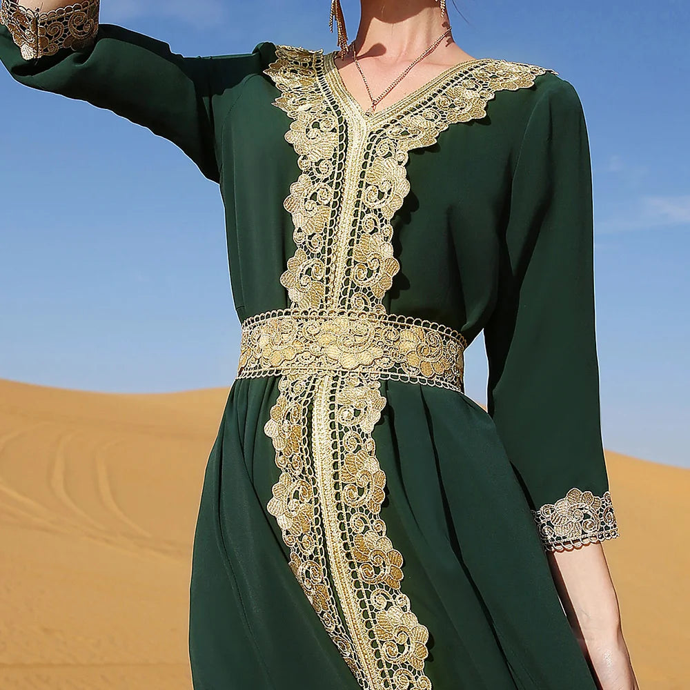 Caftan Vert et Doré