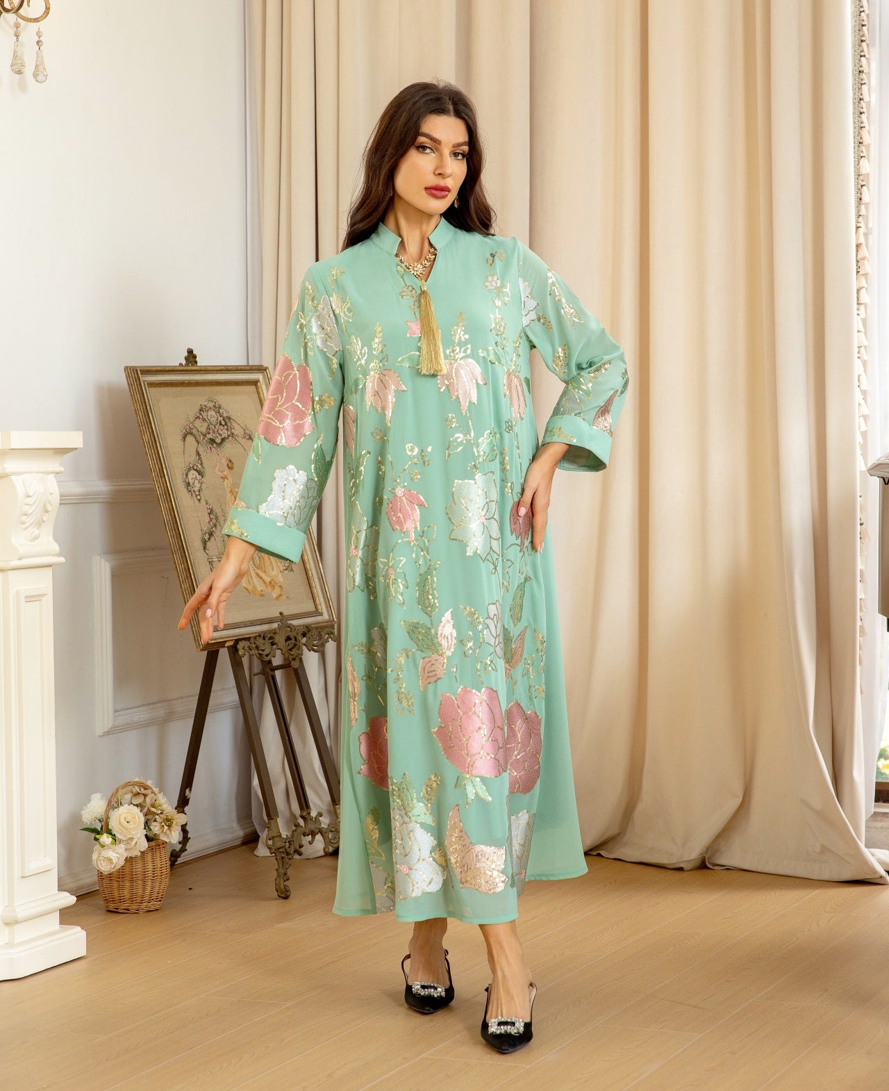 Caftan Vert Menthe - Mode Caftan