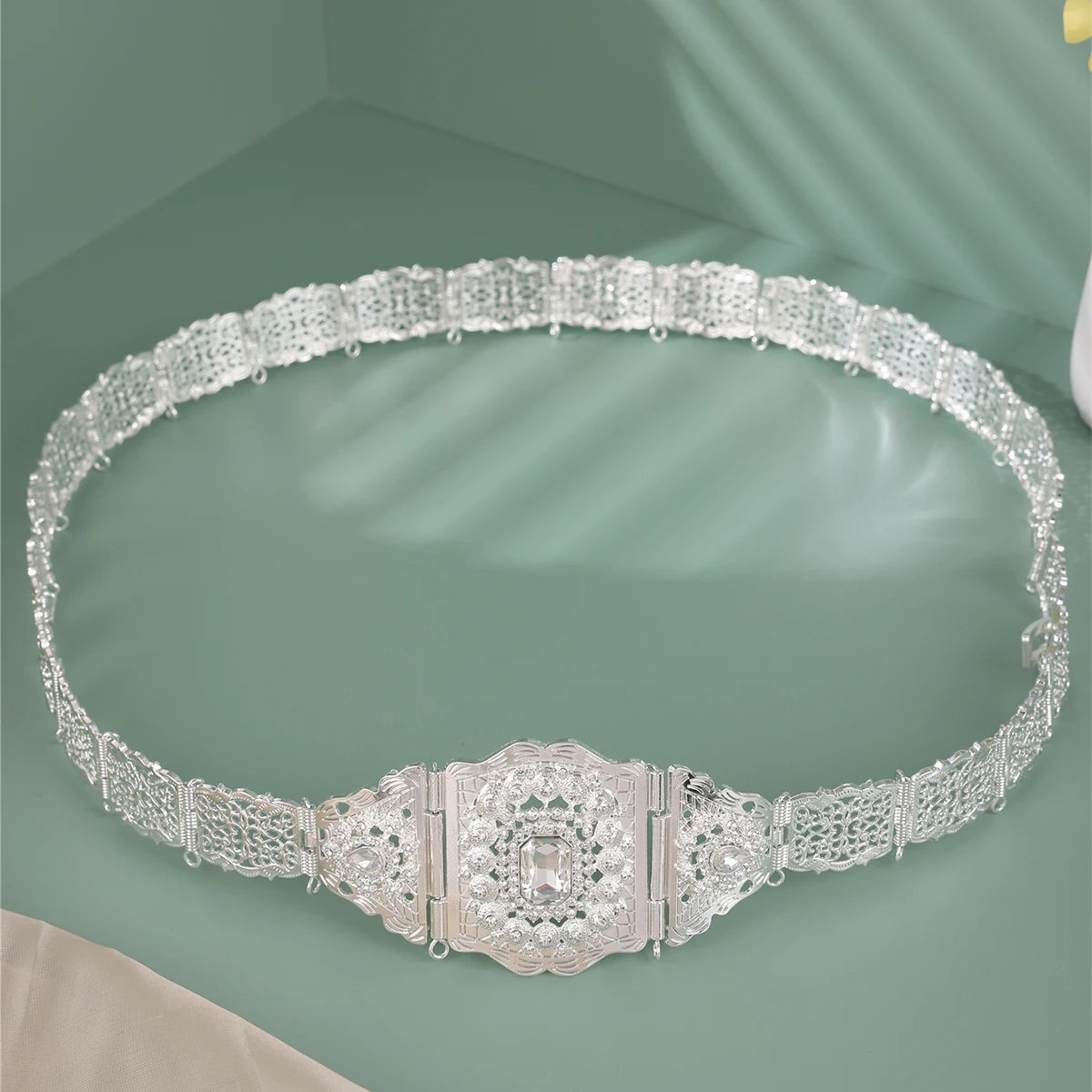 Ceinture Caftan Argent Strass