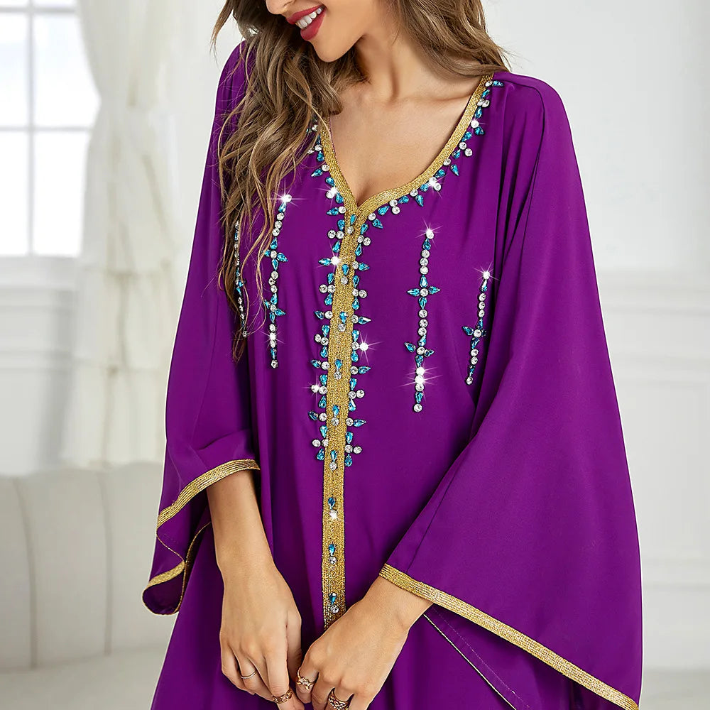 Caftan Violet Strass - Mode Caftan