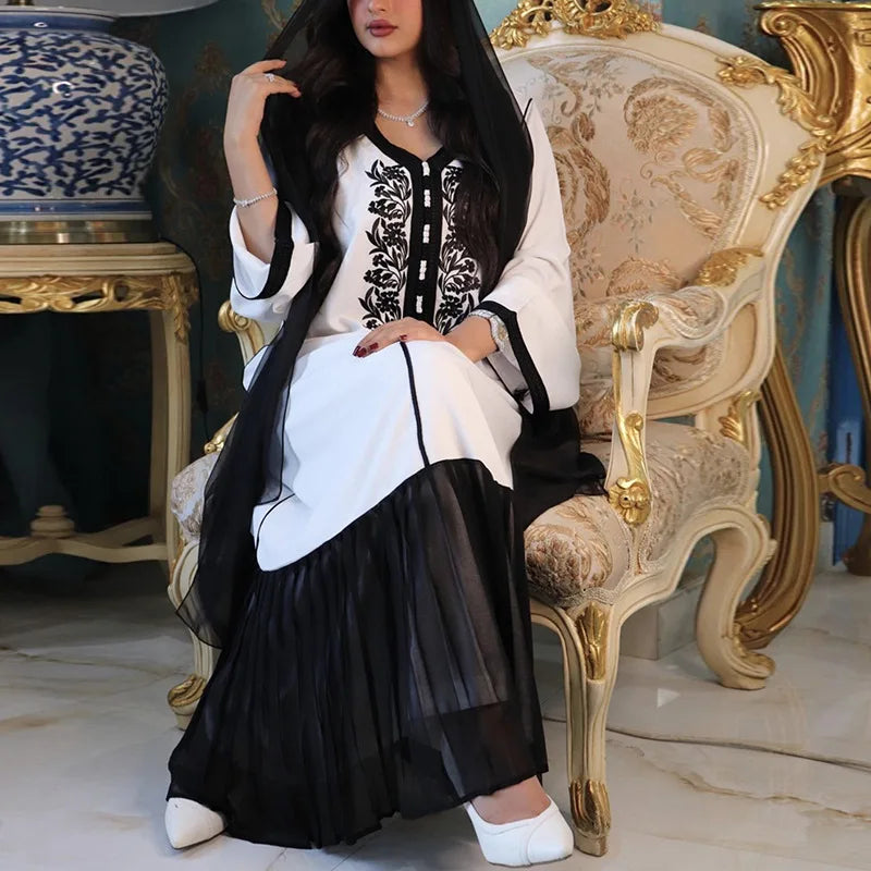 Caftan Marocain Noir et Blanc - Mode Caftan