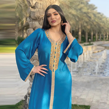 Femme Caftan Bleu - Mode Caftan