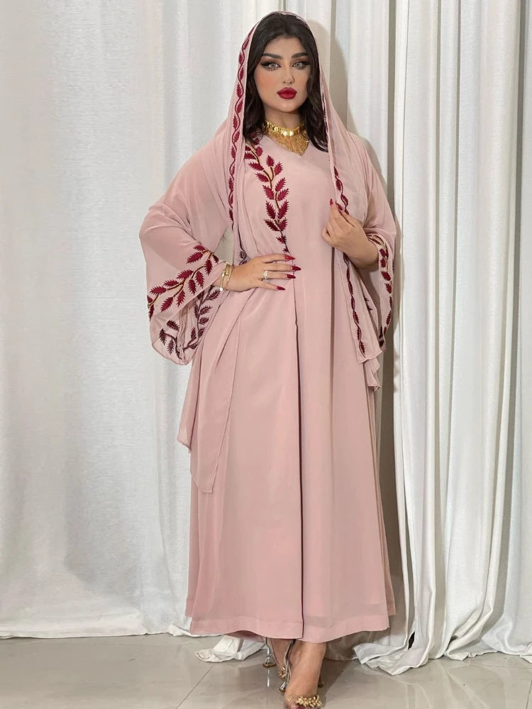 Caftan Marocain Rose Pale - Mode Caftan