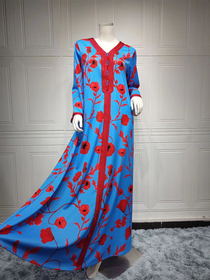 Caftan Rouge et Bleu - Mode Caftzn