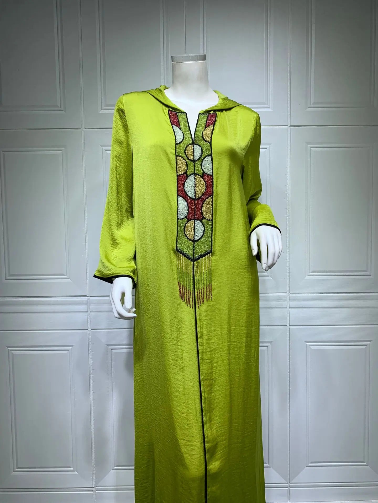 Caftan Vert Kaki Satin - Mode Caftan