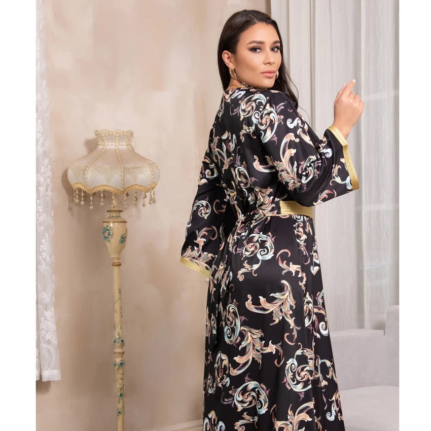 Caftan Mobra Noir et Doré - Mode Caftan