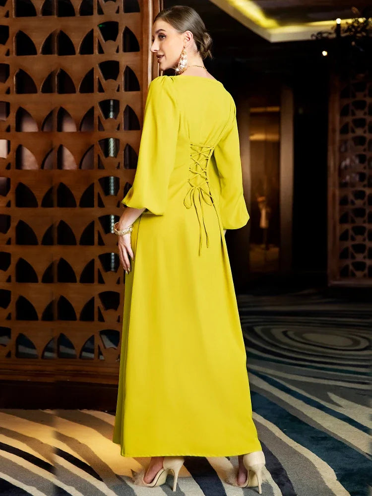 Caftan Moderne Jaune - Mode Caftan