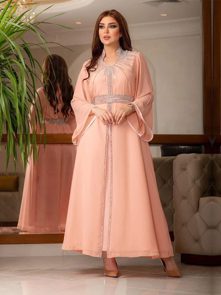 Robe Caftan Rose Saumon - Mode Caftan